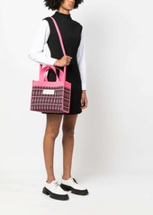 Marni logo-patch knitted tote bag