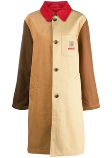 Marni logo-patch panelled coat