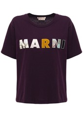 Marni Logo Patchwork Cotton Jersey T-shirt