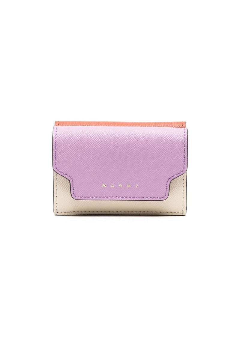 Marni logo-plaque leather purse