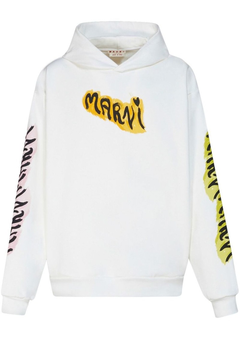 Marni graffiti-print cotton hoodie