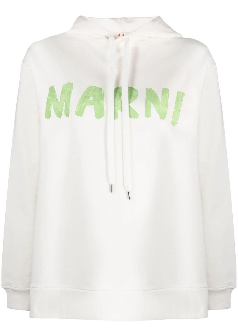 Marni logo-print cotton hoodie