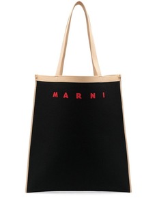 Marni logo-print detail tote bag