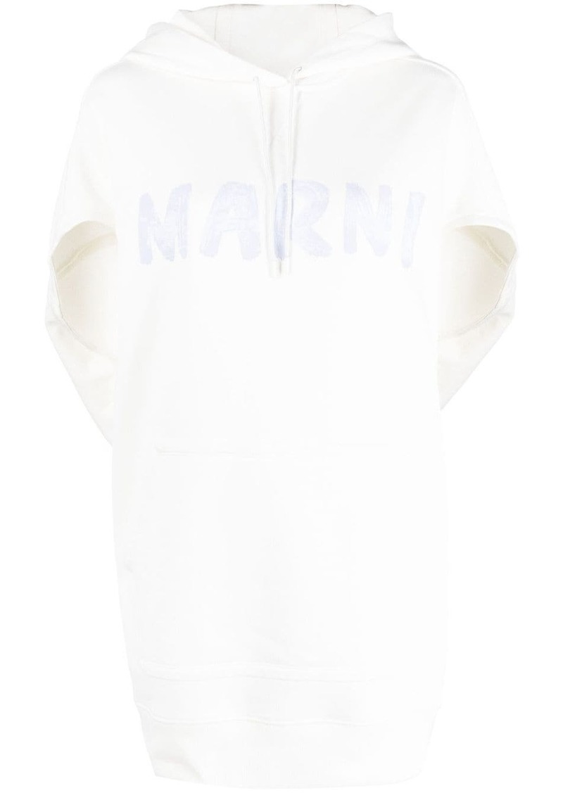 Marni logo-print short-sleeve hoodie