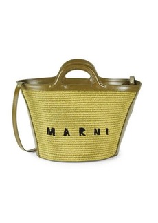 Marni Logo Textured Raffia Tote