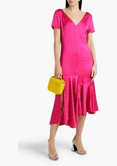 Marni - Asymmetric satin-jacquard dress - Pink - IT 40