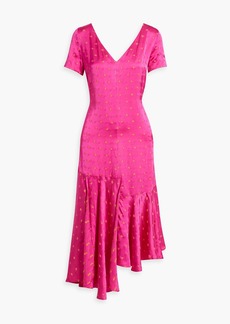 Marni - Asymmetric satin-jacquard dress - Pink - IT 42