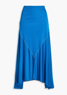 Marni - Asymmetric satin-jersey midi skirt - Blue - IT 42