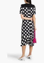 Marni - Cady-paneled polka-dot crepe midi dress - Black - IT 42