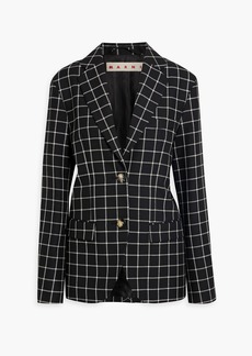 Marni - Checked wool-jacquard blazer - Black - IT 38