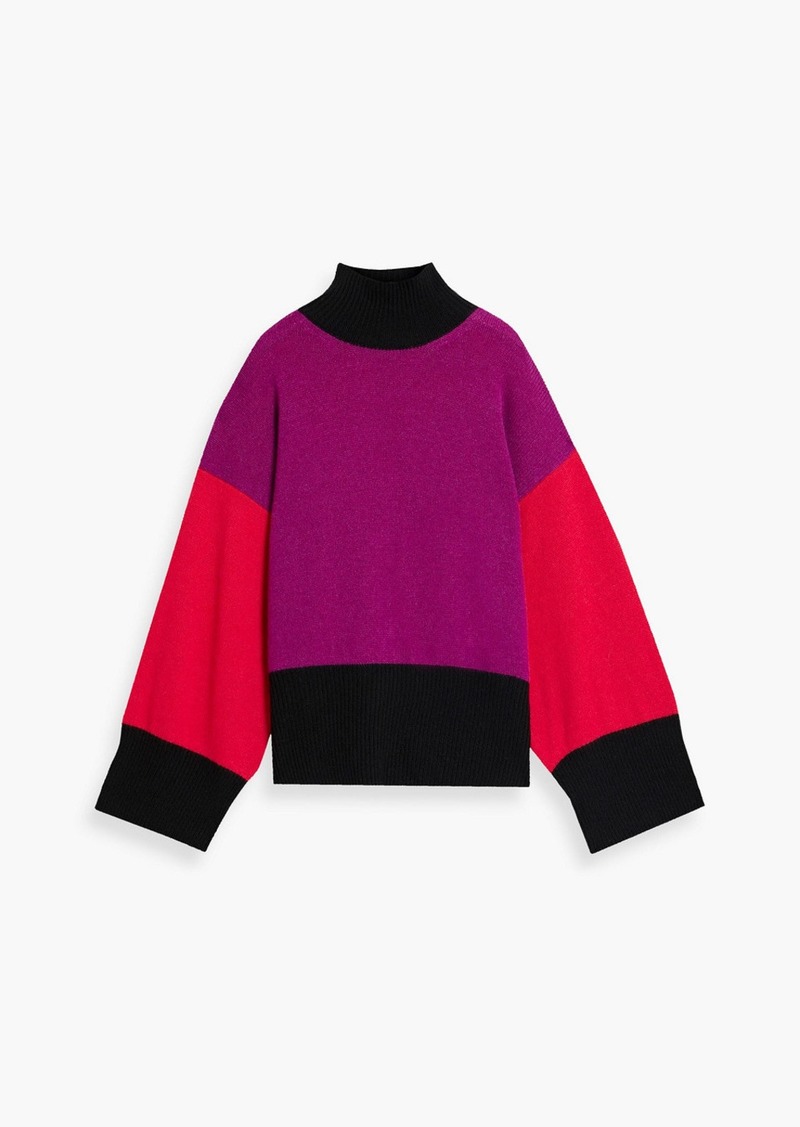 Marni - Color-block cashmere turtleneck sweater - Purple - IT 44