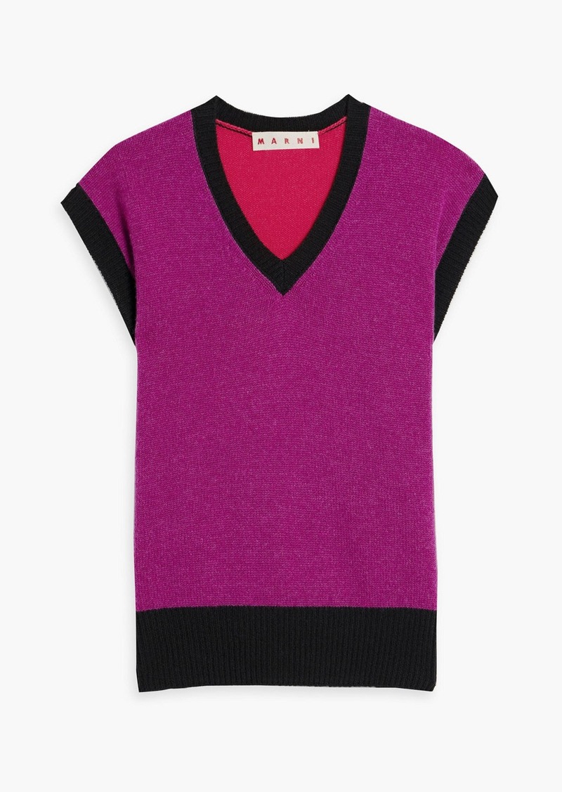 Marni - Color-block cashmere vest - Purple - IT 42