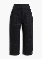 Marni - Cropped cotton and linen-blend drill wide-leg pants - Black - IT 38