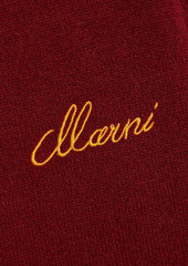 Marni - Cropped logo-embroidered cashmere cardigan - Burgundy - IT 44