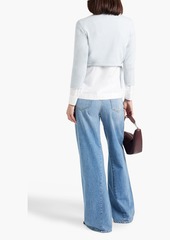 Marni - Cropped logo-embroidered cashmere sweater - Blue - IT 42