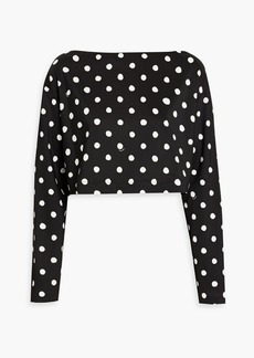 Marni - Cropped polka-dot jersey top - Black - IT 44