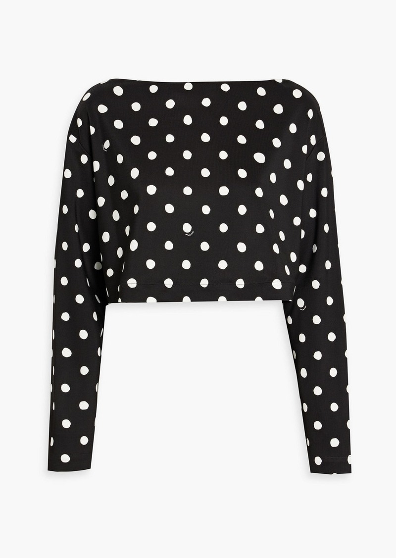 Marni - Cropped polka-dot jersey top - Black - IT 42