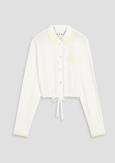 Marni - Cropped silk crepe de chine shirt - White - IT 42