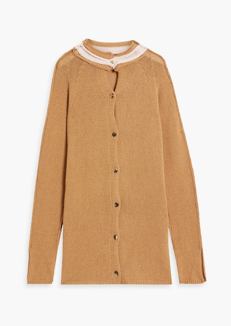 Marni - Distressed cashmere and wool-blend cardigan - Brown - IT 36