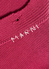 Marni - Distressed embroidered cotton cardigan - Purple - IT 40
