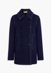 Marni - Double-breasted wool-blend felt coat - Blue - IT 40