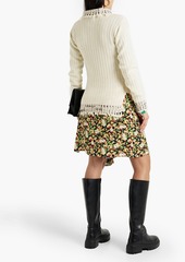Marni - Draped floral-print crepe skirt - Yellow - IT 40