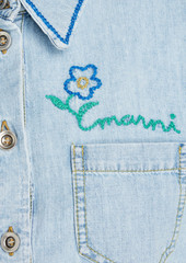 Marni - Embroidered denim mini shirt dress - Blue - IT 36