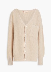 Marni - Embroidered distressed ribbed wool cardigan - Neutral - IT 36