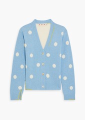 Marni - Polka-dot jacquard-knit wool cardigan - Blue - IT 38
