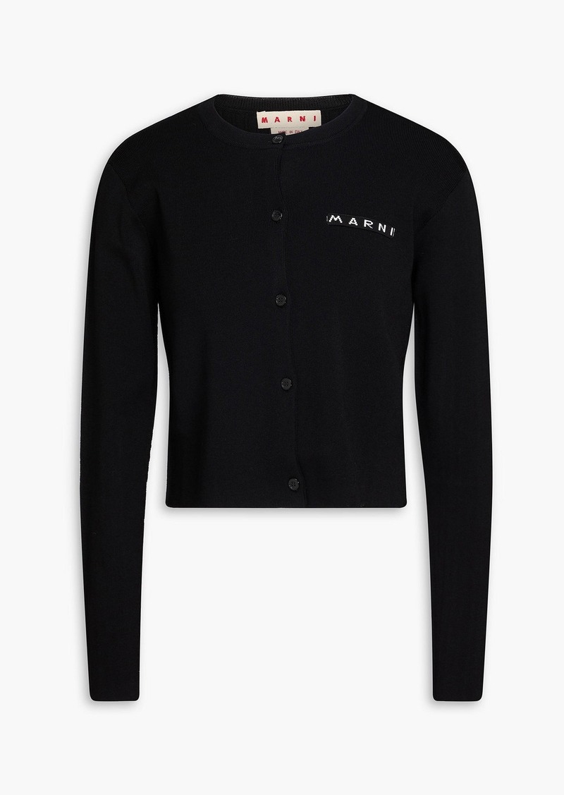 Marni - Embroidered knitted cardigan - Black - IT 38