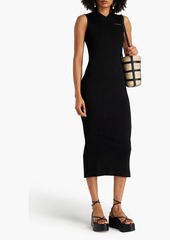 Marni - Embroidered ribbed-knit midi dress - Black - IT 38