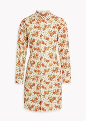 Marni - Floral-print cotton-poplin mini shirt dress - Orange - IT 44