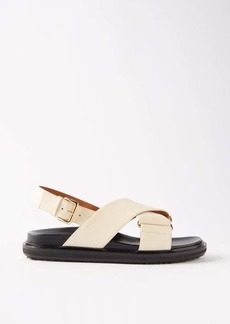 Marni - Fussbett Leather Sandals - Womens - White Black