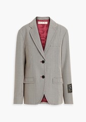 Marni - Houndstooth wool-blend blazer - Burgundy - IT 46