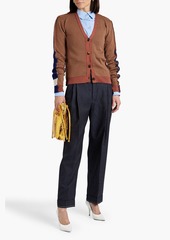 Marni - Jacquard-knit and ribbed wool-blend cardigan - Brown - IT 42