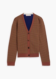Marni - Jacquard-knit and ribbed wool-blend cardigan - Brown - IT 42