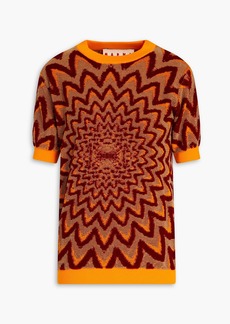 Marni - Jacquard-knit cotton-blend sweater - Orange - IT 36