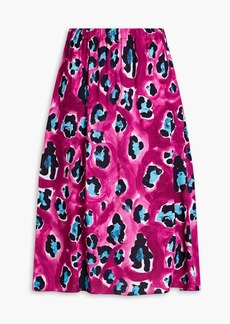 Marni - Leopard-print crepe midi skirt - Purple - IT 44