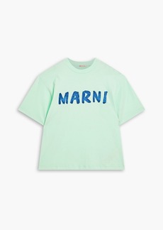 Marni - Logo-print cotton-jersey T-shirt - Green - IT 40