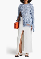 Marni - Mélange cable-knit wool and cotton-blend sweater - Blue - IT 36