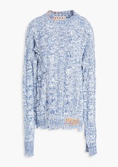 Marni - Mélange cable-knit wool and cotton-blend sweater - Blue - IT 36