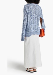 Marni - Mélange cable-knit wool and cotton-blend sweater - Blue - IT 36