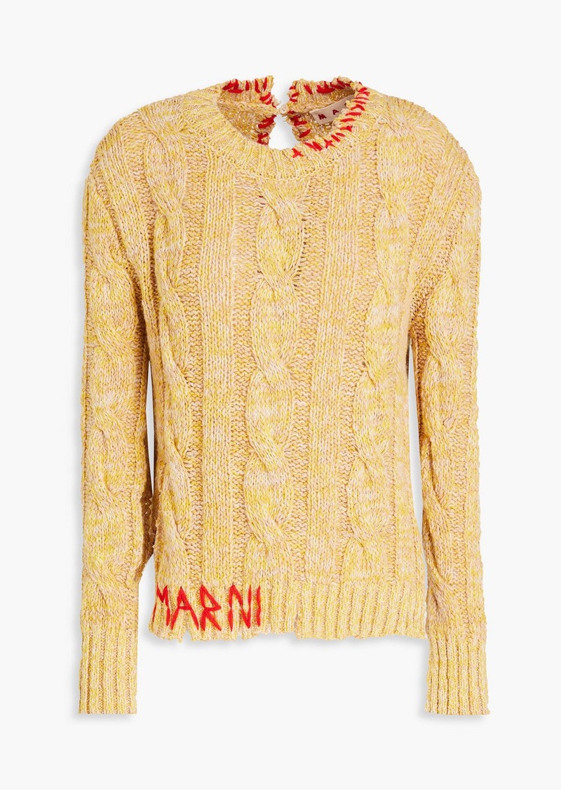 Marni - Mélange cable-knit cotton sweater - Yellow - IT 36