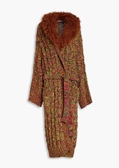 Marni - Oversized marled cable-knit chenille cardigan - Brown - IT 40