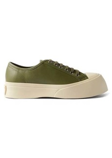 Marni - Pablo Faux-leather Trainers - Mens - Green White