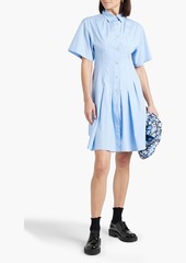 Marni - Pleated cotton-poplin mini shirt dress - Blue - IT 42