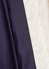 Marni - Pleated satin and jacquard midi wrap skirt - Blue - IT 36