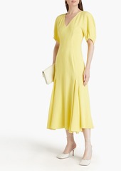 Marni - Pleated stretch-crepe midi dress - Yellow - IT 40