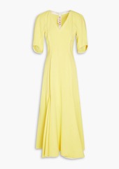Marni - Pleated stretch-crepe midi dress - Yellow - IT 44
