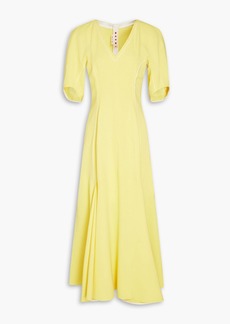 Marni - Pleated stretch-crepe midi dress - Yellow - IT 36